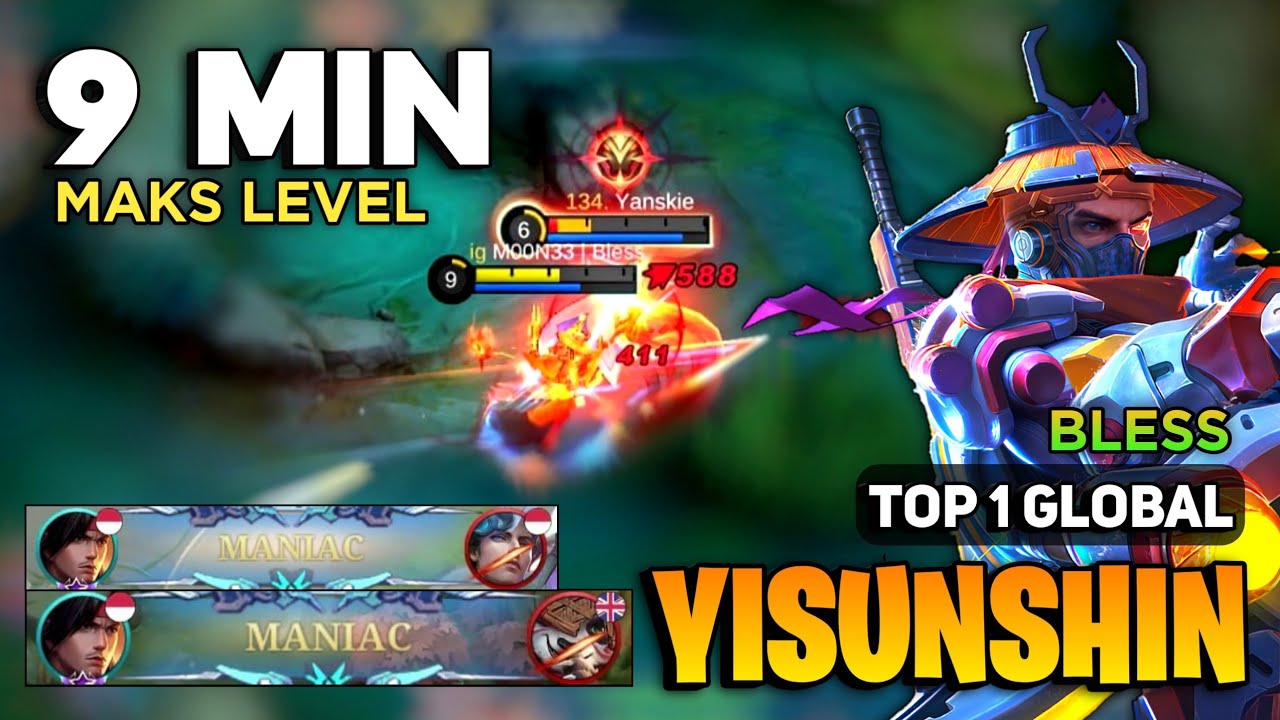 2X MANIAC! Yi Sun Shin Best Build 2023 [ Yi Sun Shin Top 1 Global Gameplay ] By Bless - MLBB