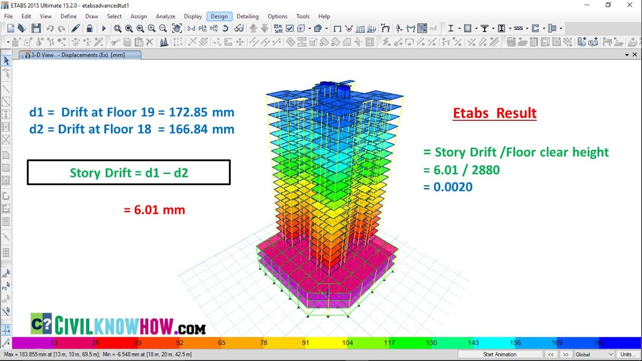 Etabs 2015 - Torsional Irregularity check with seismic loads