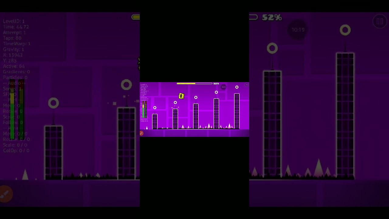 Jogando Geometrydash 