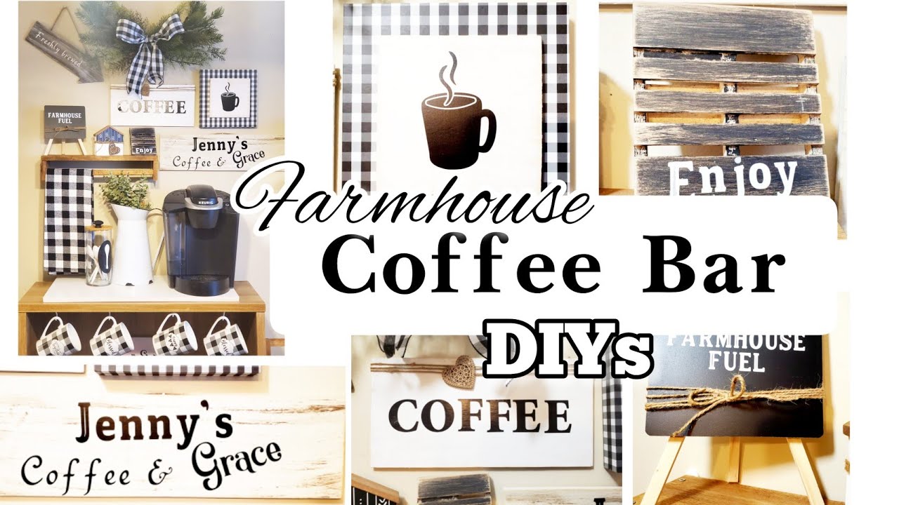 High-End Farmhouse Coffee Bar DIYS/Dollar tree decoration and Ideas 2022