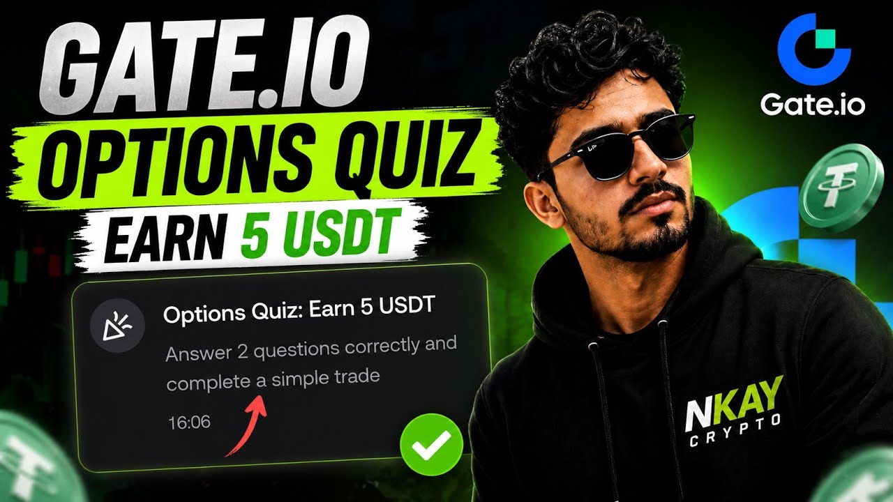 Gate.io Options Quiz | Earn FREE 5 USDT 💰 Step-by-Step Guide (2026)