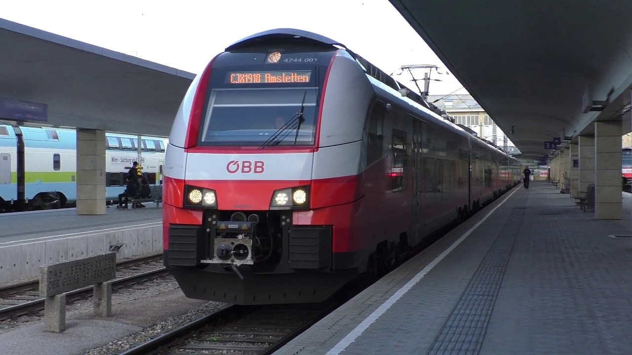 Z&uuml;ge in Wien Westbahnhof mit &Ouml;BB1144 &Ouml;BB2016 Cityjet Westbahn und mehr...
