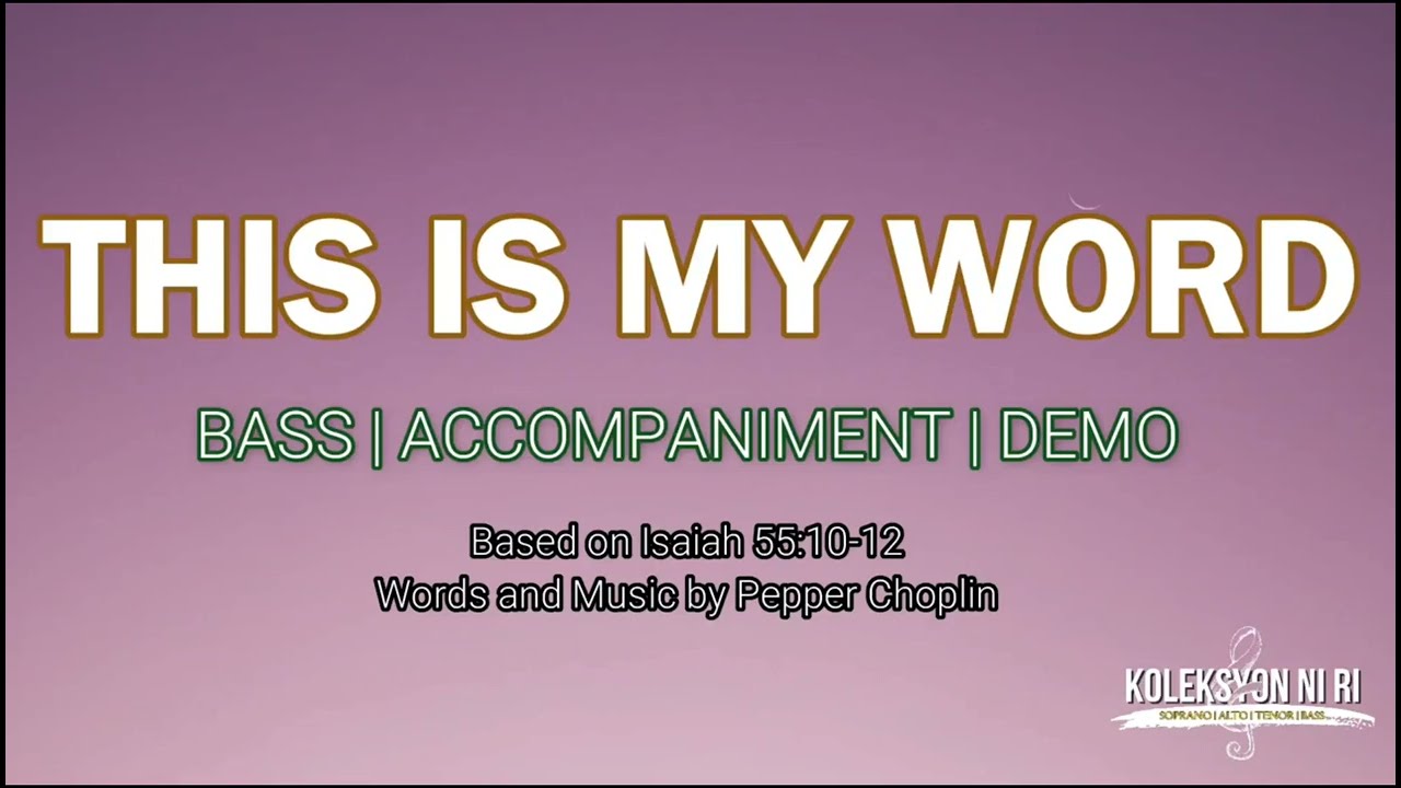 This Is My Word | Bass | Vocal Guide by Bro. John Tanalgo