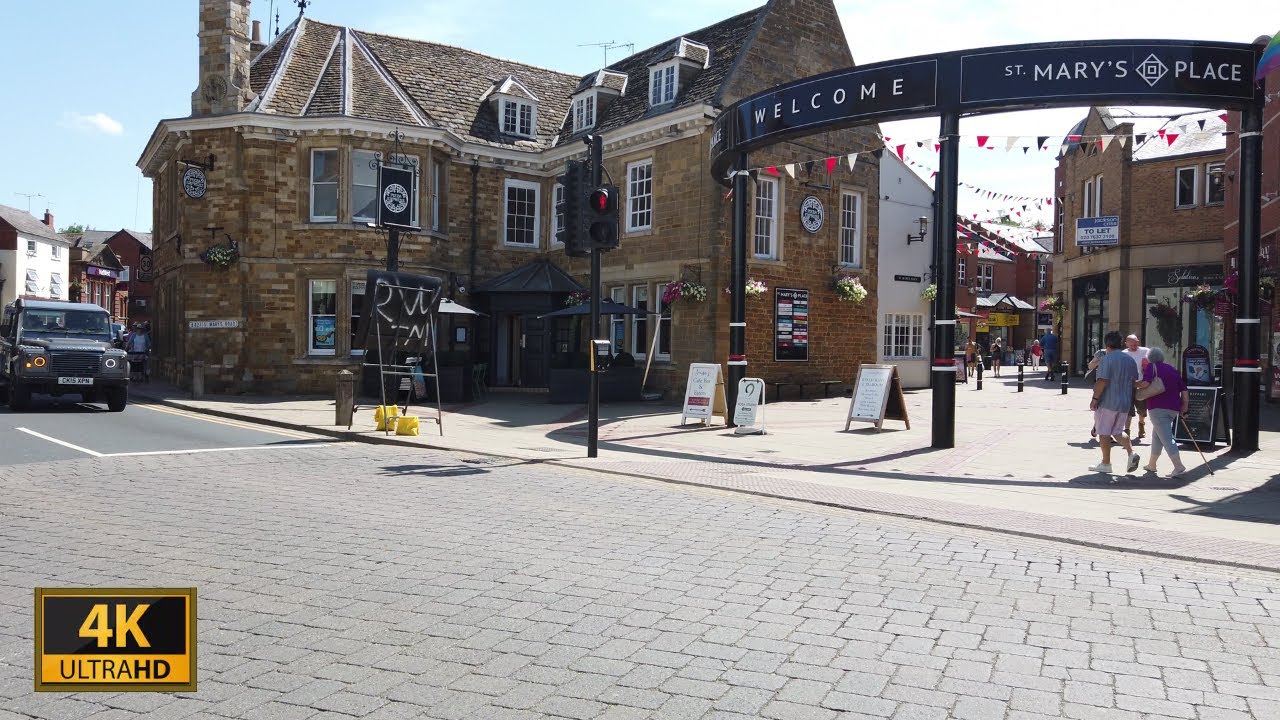 Lovely English Village Walk - Market Harborough Walk Tour Summer 4K