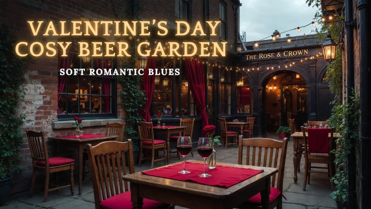 English Pub Soft Romantic Blues | Beer Garden for Valentine’s Day