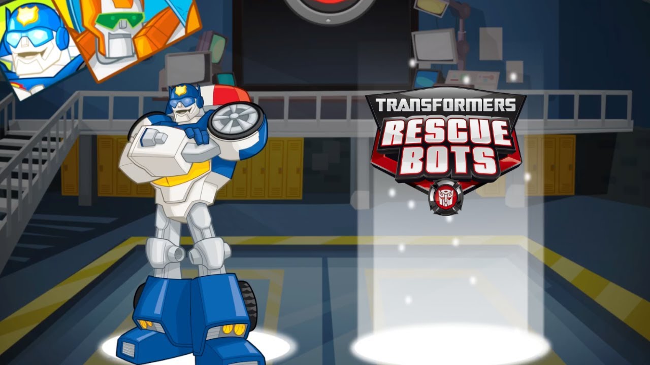 Transformers Rescue Bots: Dash 🤖Play as CHASE: Police-Bot, with the Stegosaurus Shield!