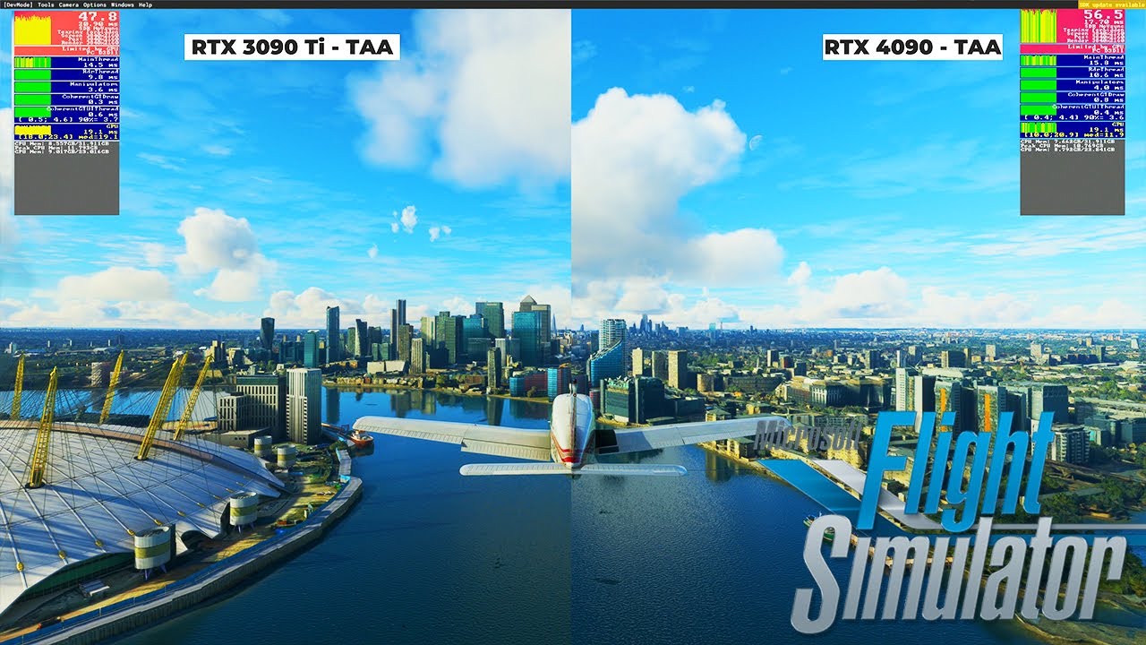 Превосходная производительность VR и улучшенный DLSS | RTX 4090 против RTX 3090 Ti в MSFS