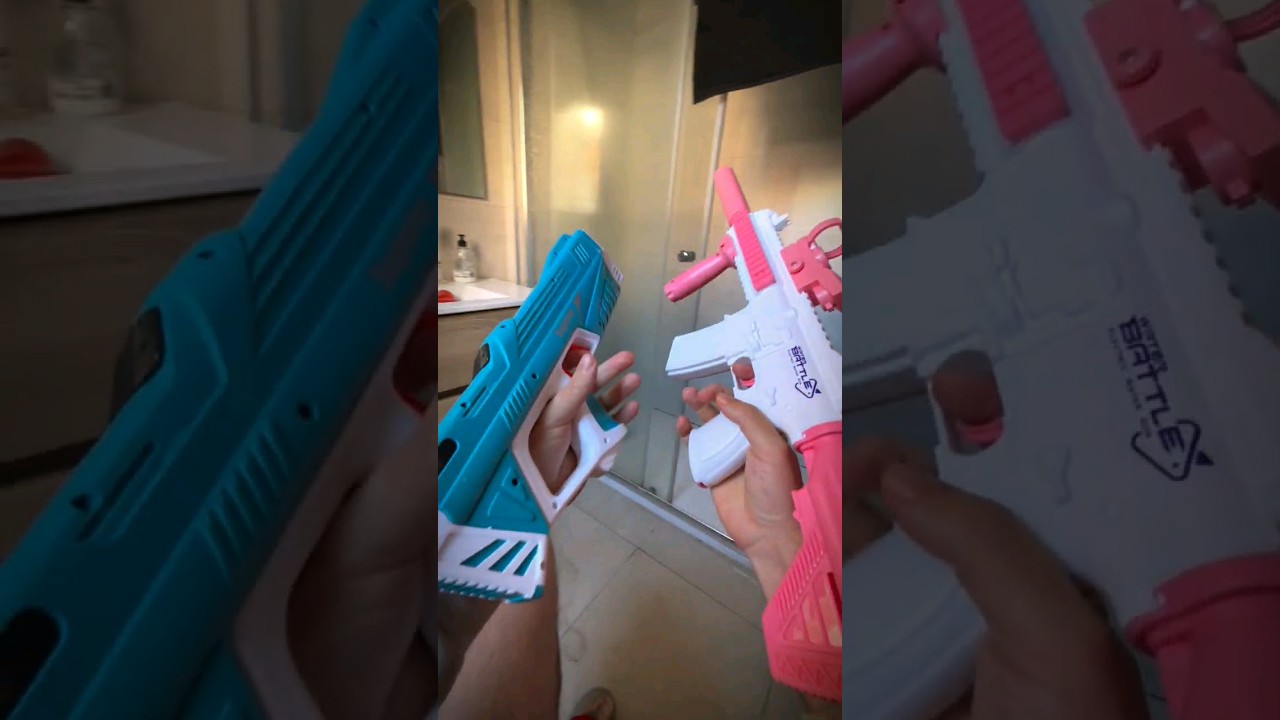 Si lo ve mi marido le comorara todas las pistolas de agua a nuestros hijos😅💦#watergun #pistoladeagua