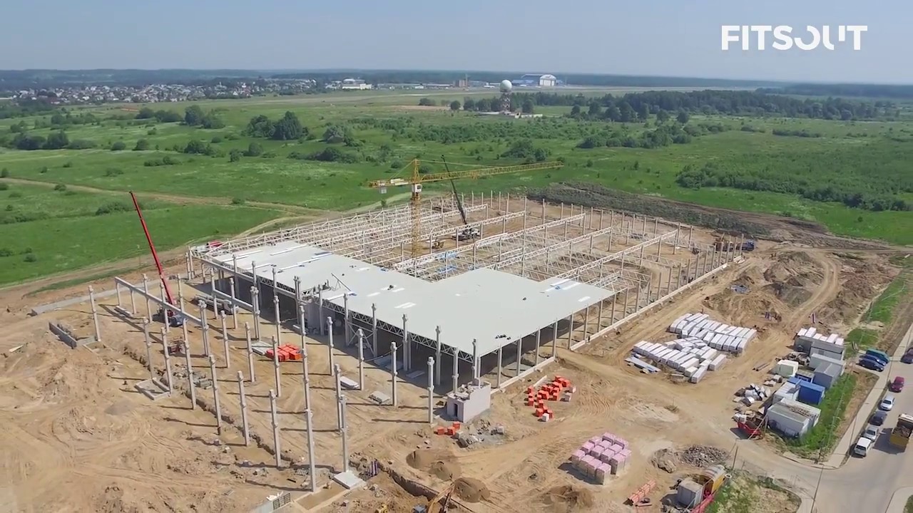 FITSOUT factory construction - Timelapse video #2 - roof installation