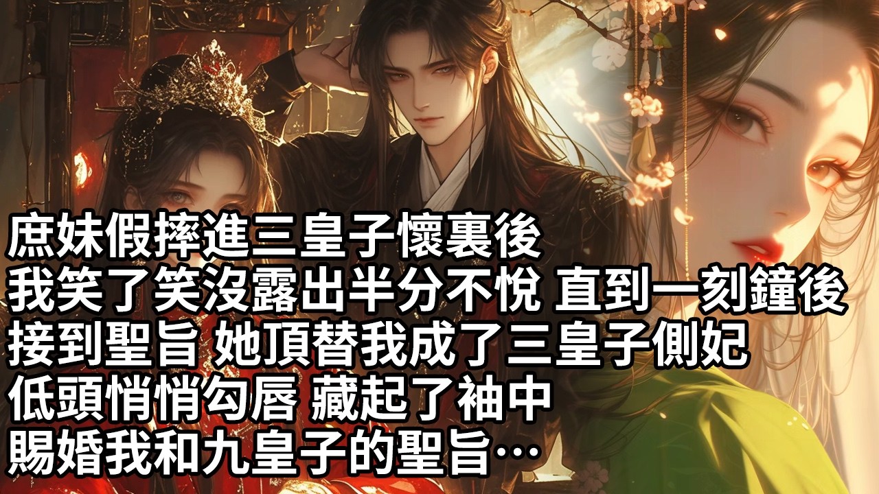 【一口氣看完】庶妹假摔進三皇子懷裏後，我笑了笑沒露出半分不悅，直到一刻鐘後接到聖旨，她頂替我成了三皇子側妃，低頭悄悄勾唇 藏起了袖中，賜婚我和九皇子的聖旨…【許青瑟】【大女主】【甜文】