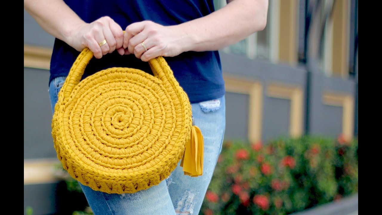 Bolsa redonda com fio de malha Multitecnicas