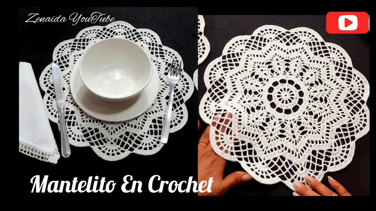 Hermoso Posa-Platos o mantelito Crochet #zenaida #crochet