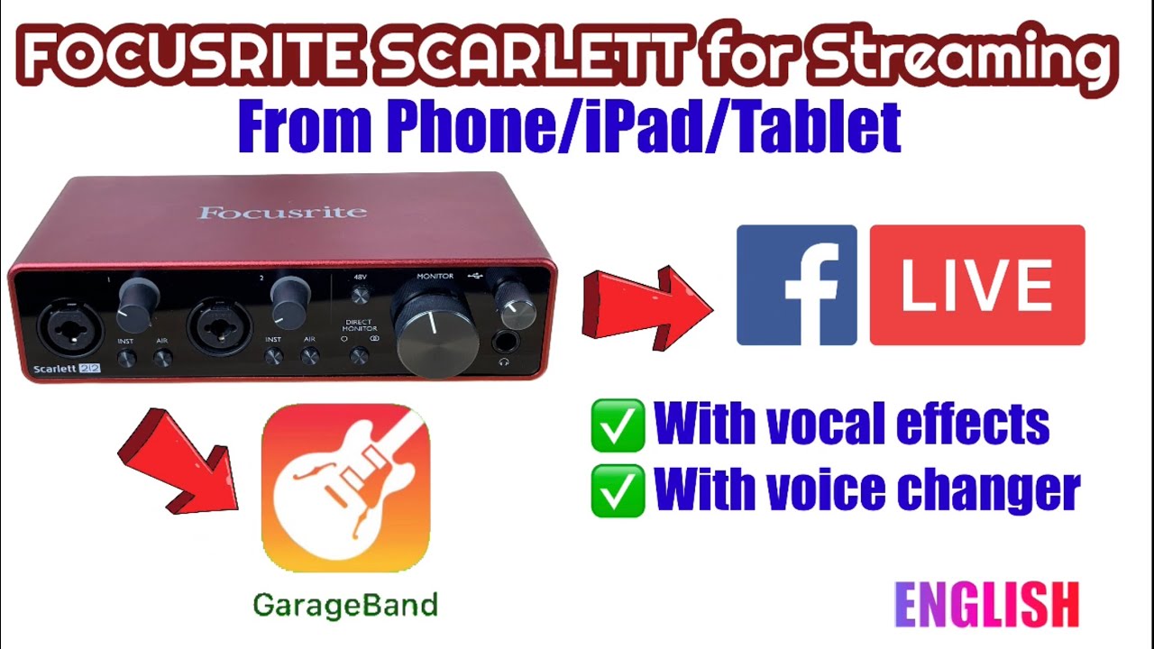 Как использовать FOCUSRITE для потоковой передачи с телефона, iPad или планшета с вокальными эффе...