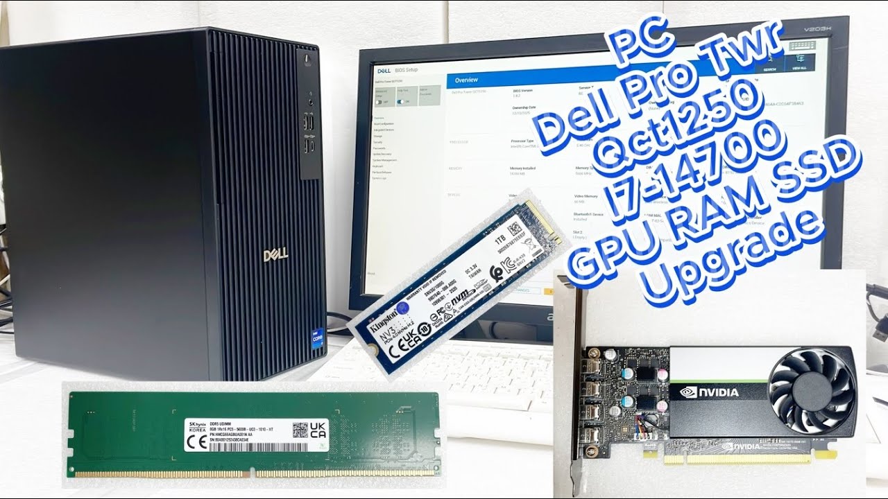 PC Dell Pro Twr Qct1250 I7-14700 GPU RAM SSD Install | Dell Pro Twr Qct1250 I7-14Th Gen Unboxing