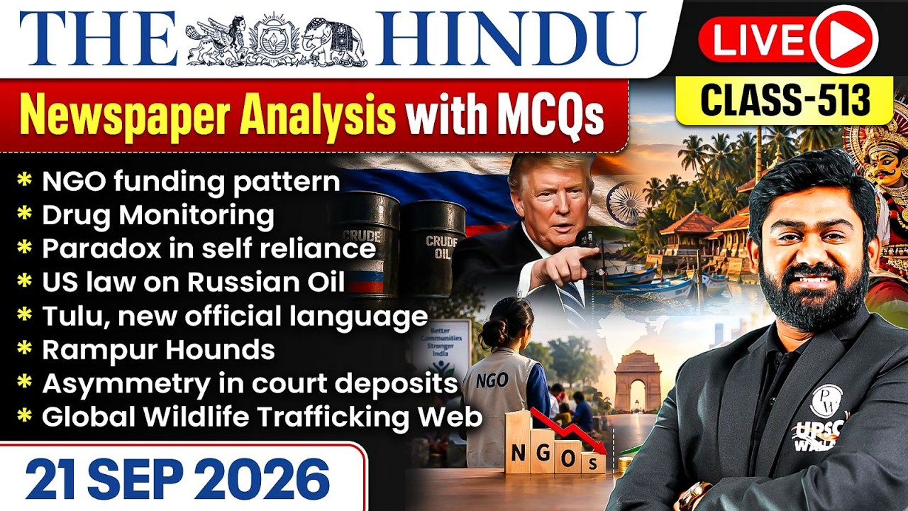 The Hindu Analysis - 21st September | The Hindu Newspaper Today with MCQs | Aasim Sir