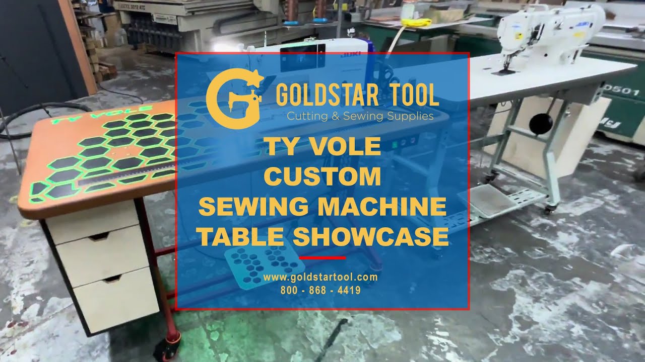 Product Showcase - TY VOLE Custom Sewing Machine Table - Goldstartool.com - 800-868-4419