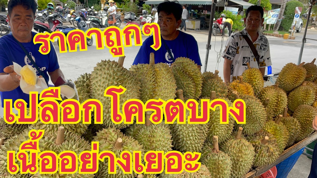 เปลือกโครตบาง เนื้ออย่างเยอะ สวยจัดเลือกได้เลย‼️ร้านป๋าอ้วน ทุเรียนหมอนทอง ตลาดนัด ปตท.