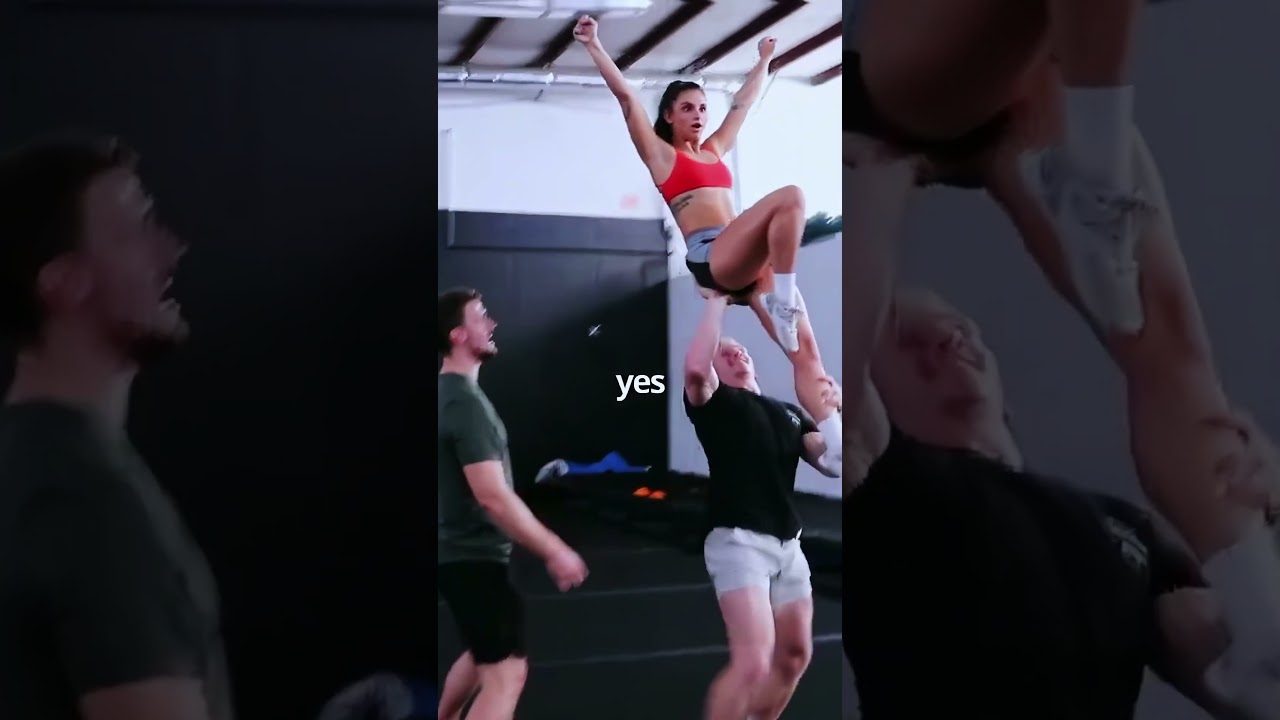 Unfortunate hand placement #delaneyporazinski #danielbuyeske #cheer #stunts #partnerstunts