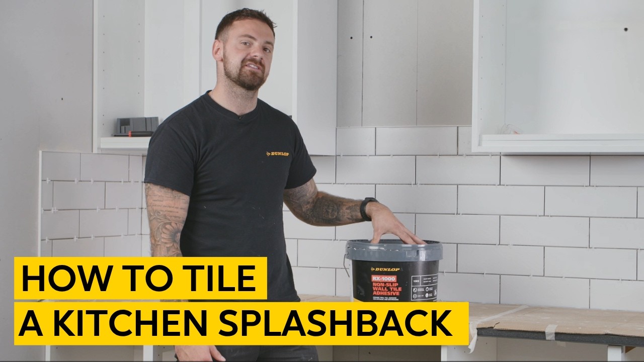 How to tile a kitchen splashback using Dunlop tile adhesive, grout and silicone