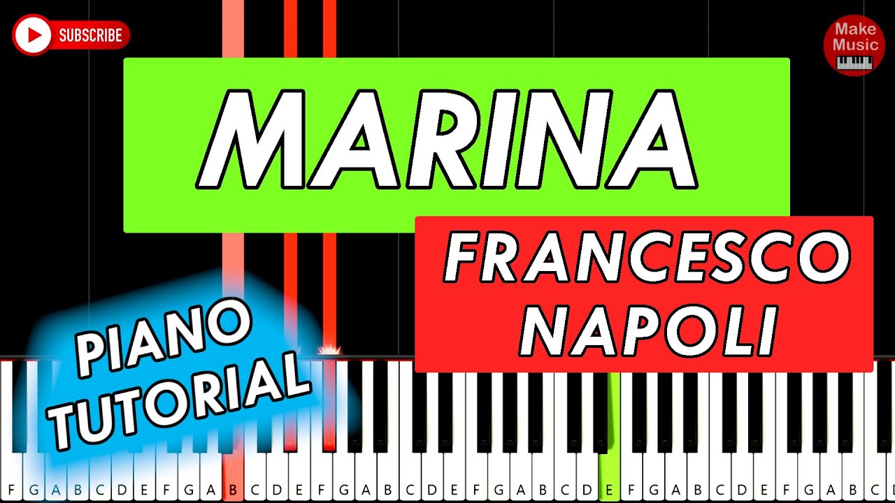 MARINA (Francesco Napoli) - Piano Keyboard Tutorial