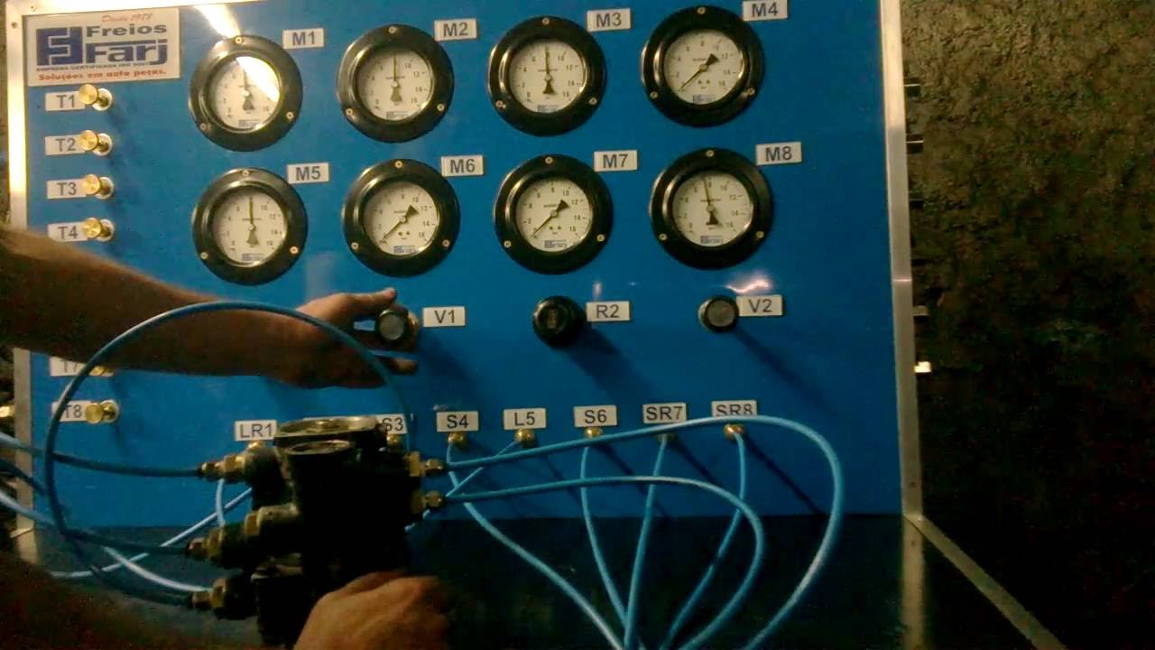Teste válvula distribuidora Wabco moderna