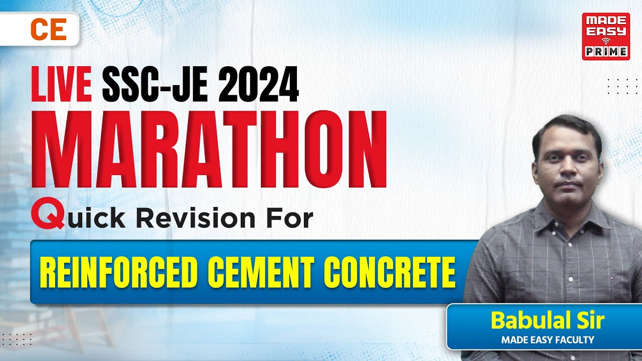 LIVE SSC-JE 2024 Marathon | RCC | CE | By Babu Lal Sir | MADE EASY PRIME