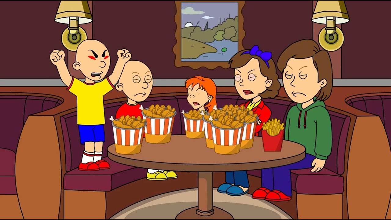 Caillou rages over a Popeyes chicken sandwich