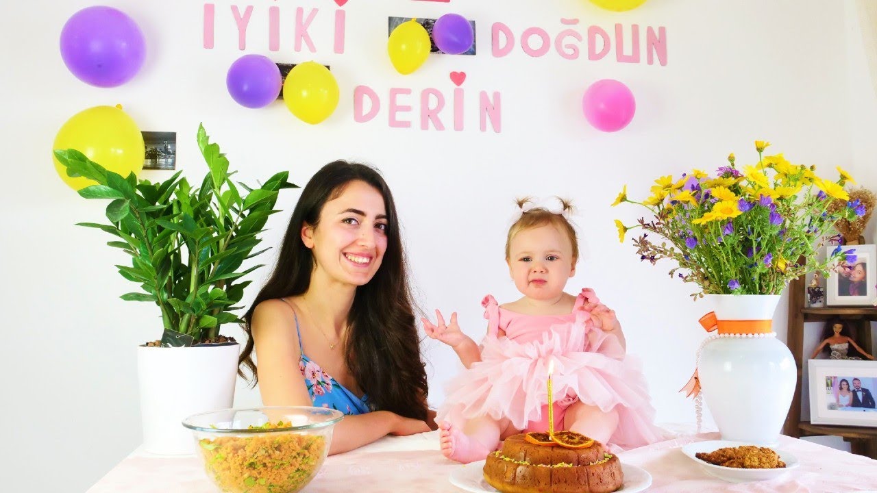 Derin 1 yaşında! Doğum günü partisi hazırlıkları ve kutlama!Sevcan ve Derin ile Anne Vlog.