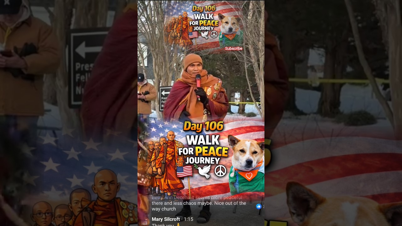 Venerable Monk Pannakara 🙏🥰 #walkforpeace #alokathepeacedog #buddhistmonks #globalpeace #mindfulness