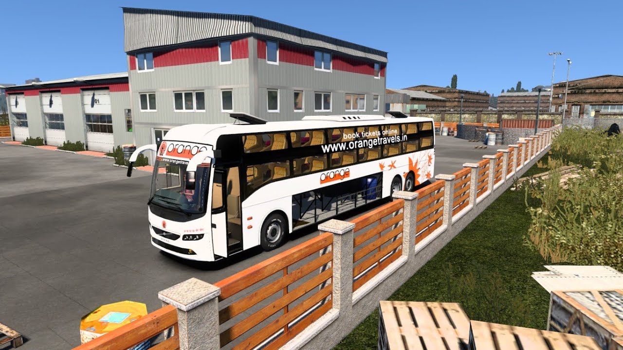 volvo bus orange Travel in ets 2