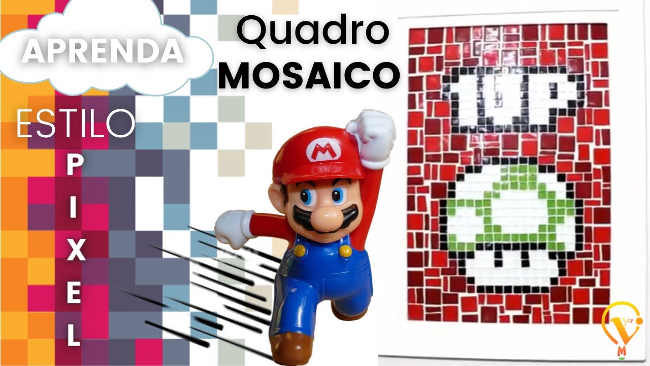Diy quadro em mosaico Super Mario ( estilo pixel)
