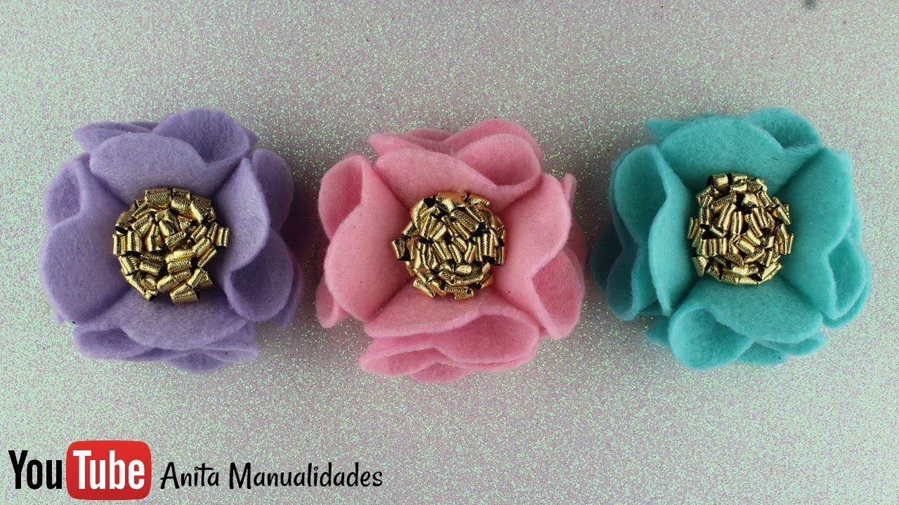 Flor de Fieltro Paso a Paso | Anita Manualidades