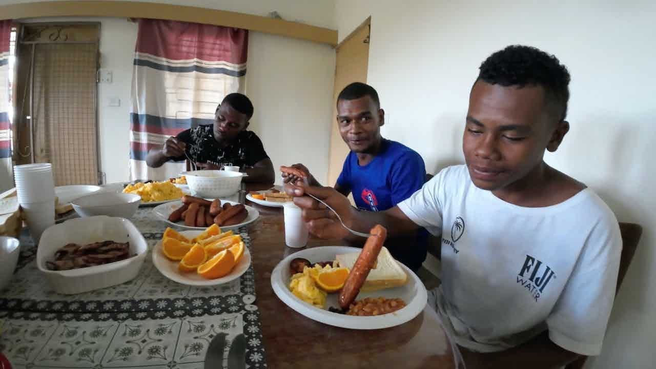 Village Boys Cooking & Trying English Breakfast For The First Time🍳🥓🇫🇯