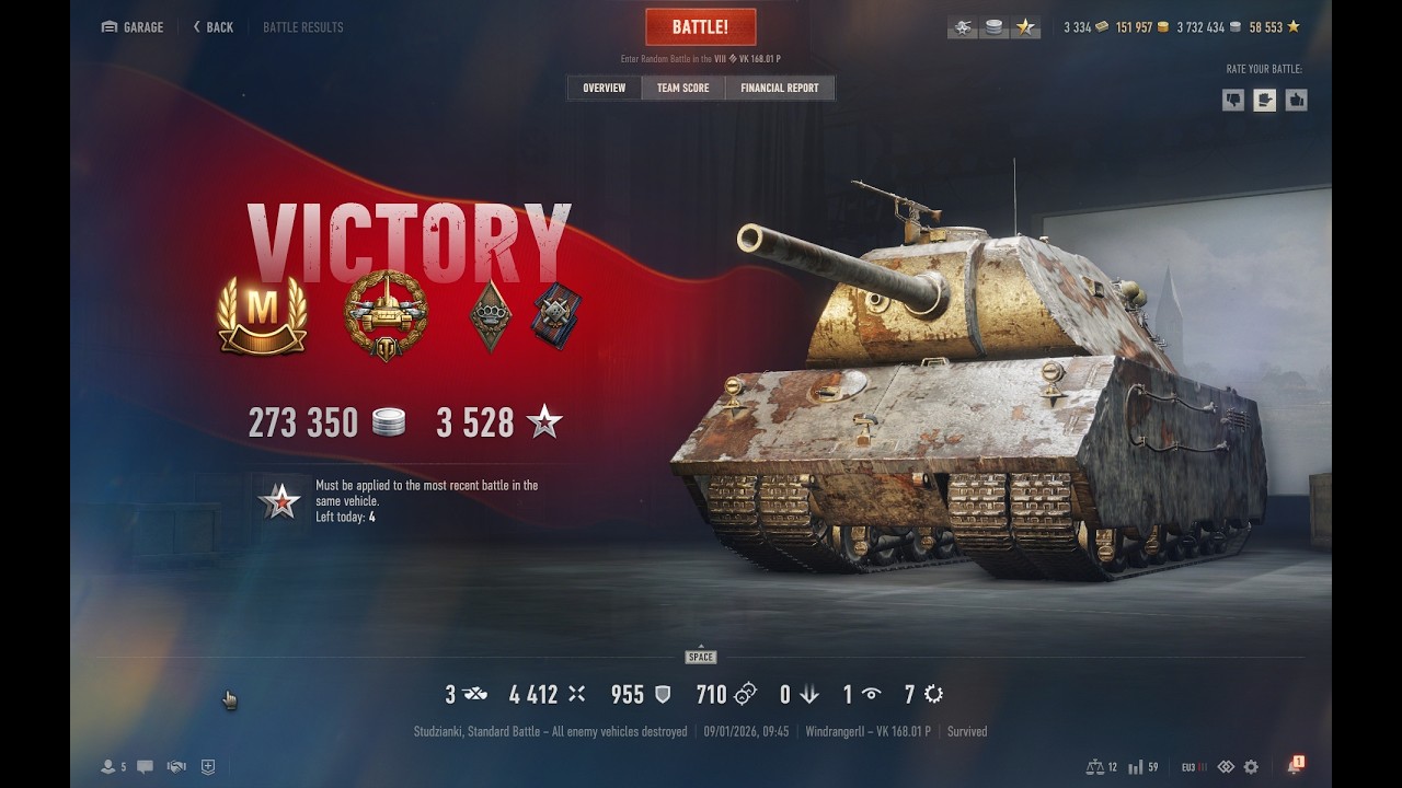 VK 168.01 P | Реферальный вело-монстр| 76% win соло и 2к урона 😁 | Lofi музыка + Relax |  |WOT EU