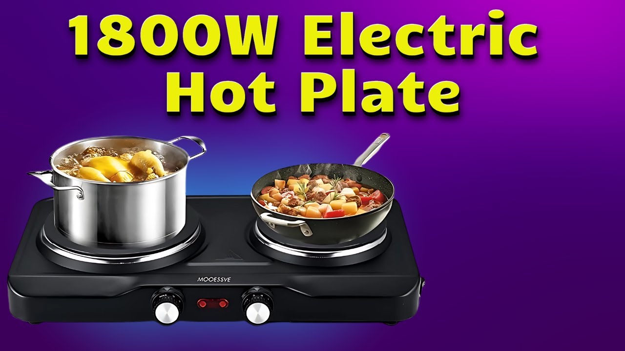 1800W Electric 2 Burner Hot Plate - Fast Heating & Eco-Friendly Cooking