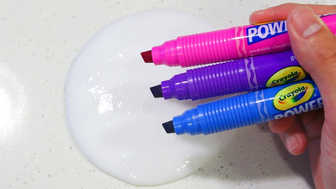 Satisfying Slime Coloring with Crayola Markers & Balloon Cutting!