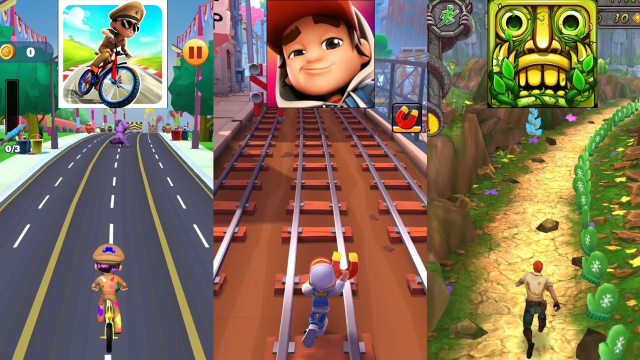 Little Singham Cycle Race 🆚 Subway Surfers City 🆚 Temple Run 2 New Update