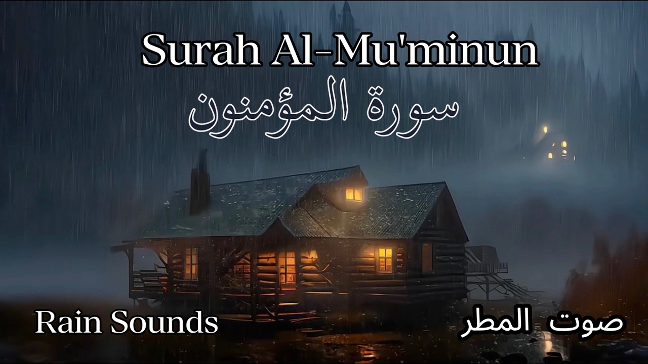 Surah Al-Mu'minun with Rain Sheikh Mishary Rashed Elafasy for Relaxing, Sleep, Study NO ADS