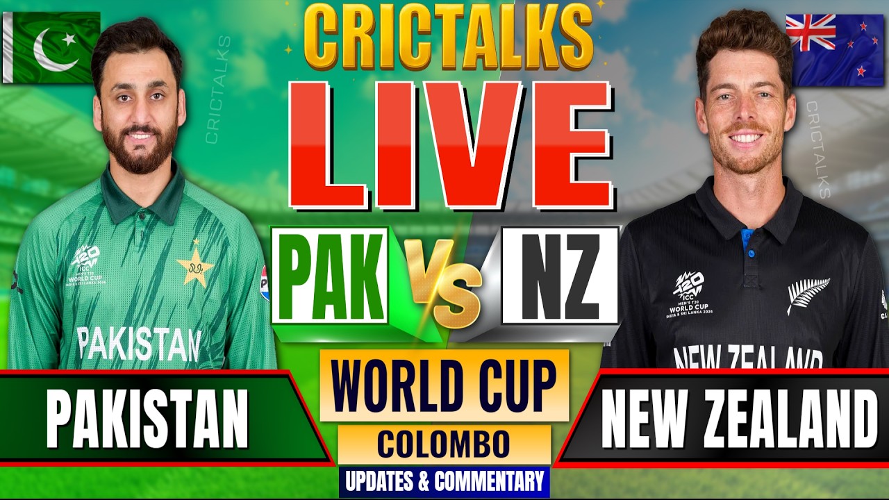 🔴 PAK vs NZ, Cricket Live Scores & Commentary, T20 World Cup 2026,  1st Innings Live Match Today