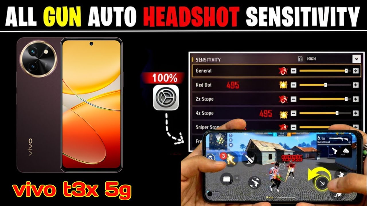 VIVO T3X 5G FREE FIRE SENSITIVE 🔥  || BAST FREE FIRE ⚙️ SENSI
