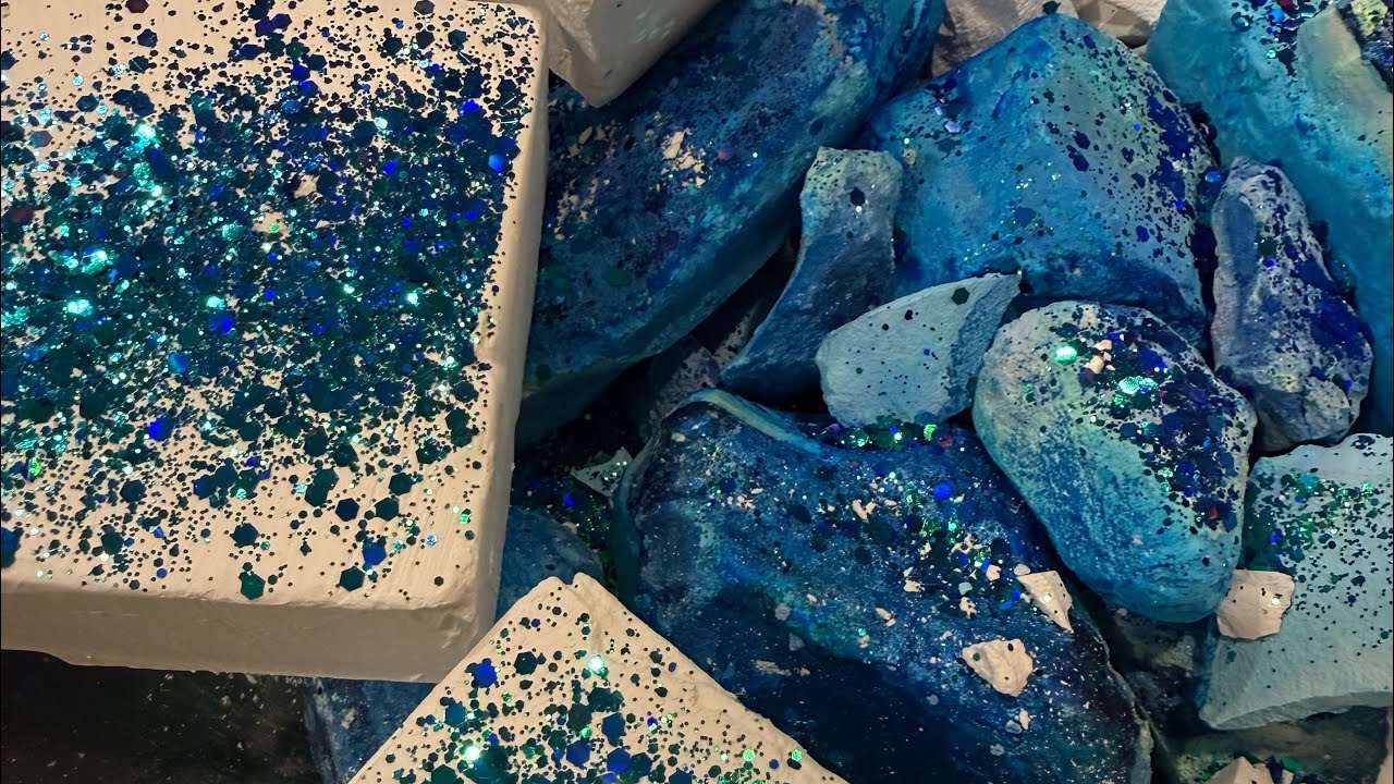 Blue dyed chunks with fresh blocks and jumbos 