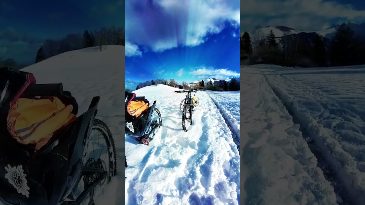 Mix de VTT dans la neige #mtb #bike #snow