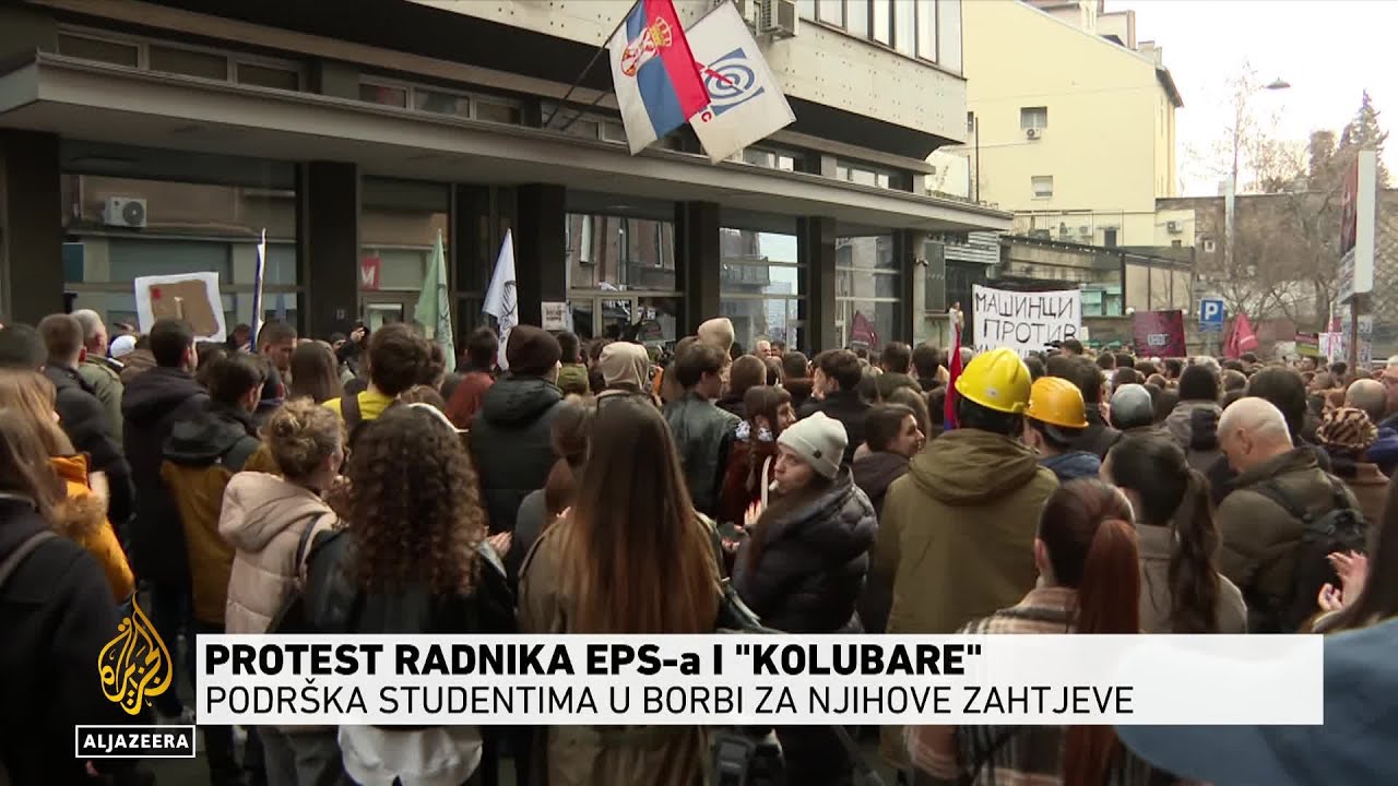 Protest radnika EPS-a i 'Kolubare': Podrška studentima i prosvjetarima