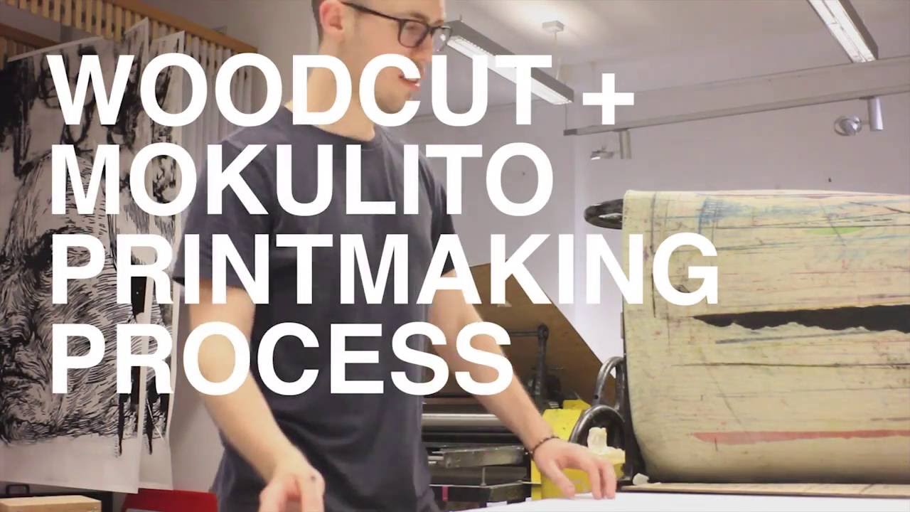 Mokulito + woodcut printing process