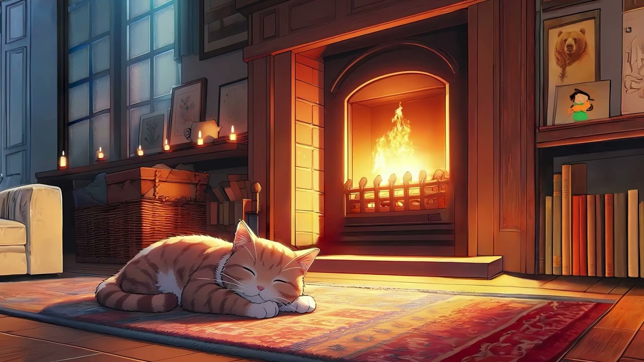 เตาผิงอุ่นใจ กับแมวน้อยหลับสบาย  | WEB DHAMMA