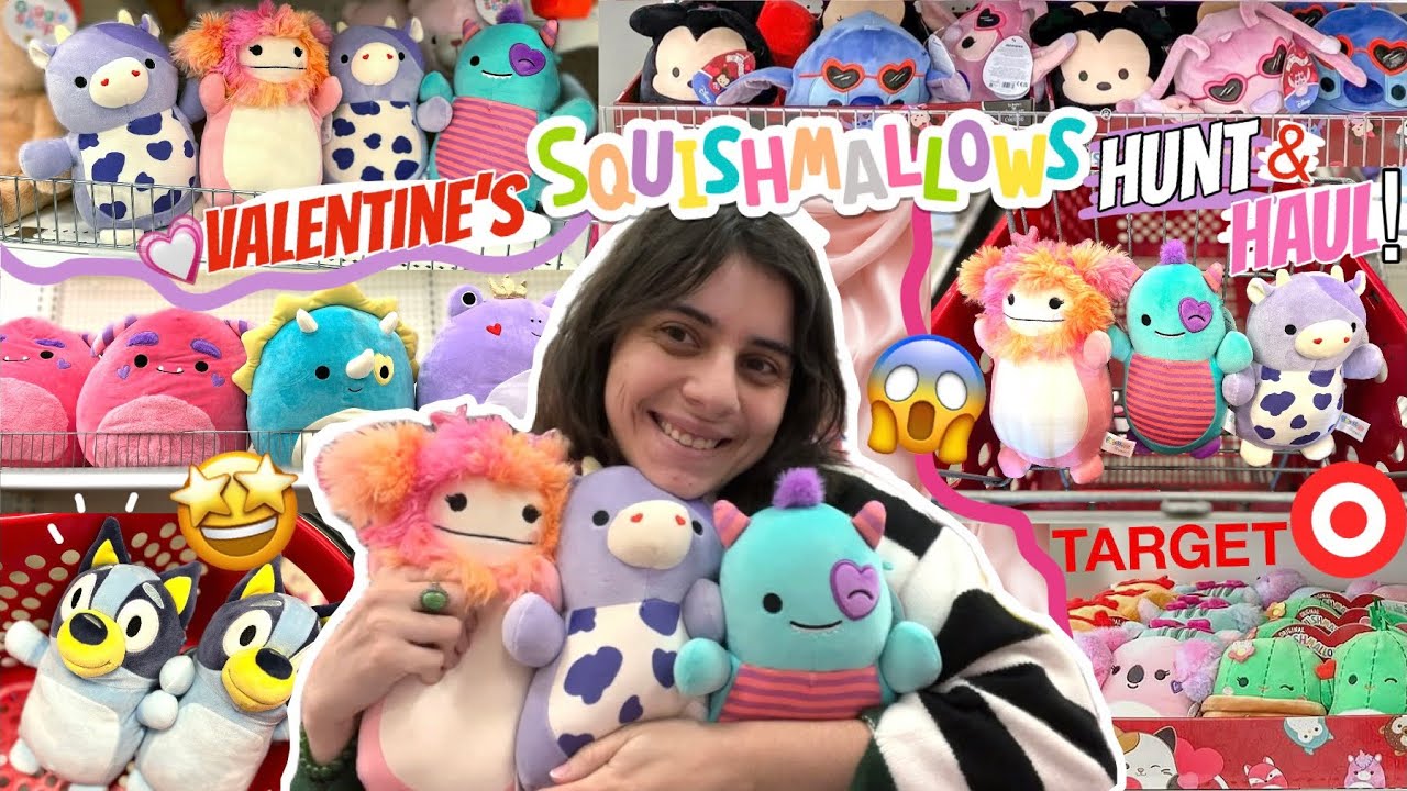 Finding the NEW🤯VALENTINES💕Squish💜HUGMEES @Target! BUBBA🐮THE COW & MORE! • Mini Hunt &🤩HAUL!