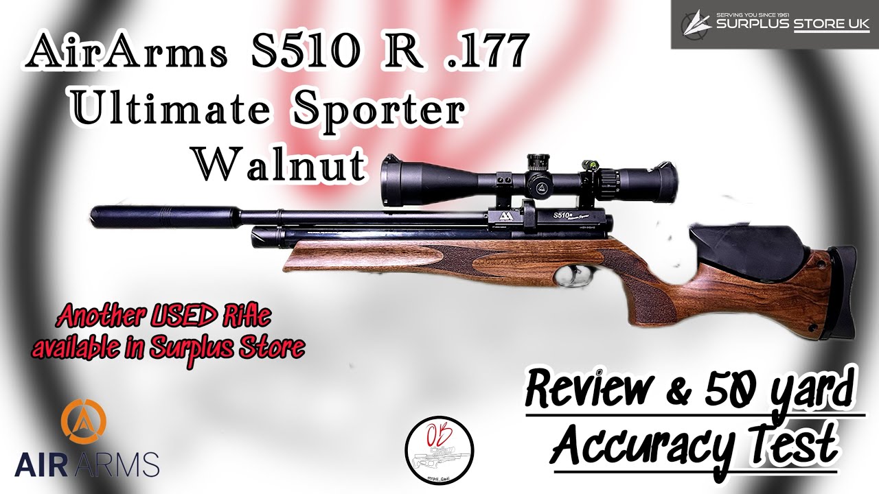 AirArms S510 R .177 (uk spec) Review & Accuracy Test.                        #airgun #sport #review