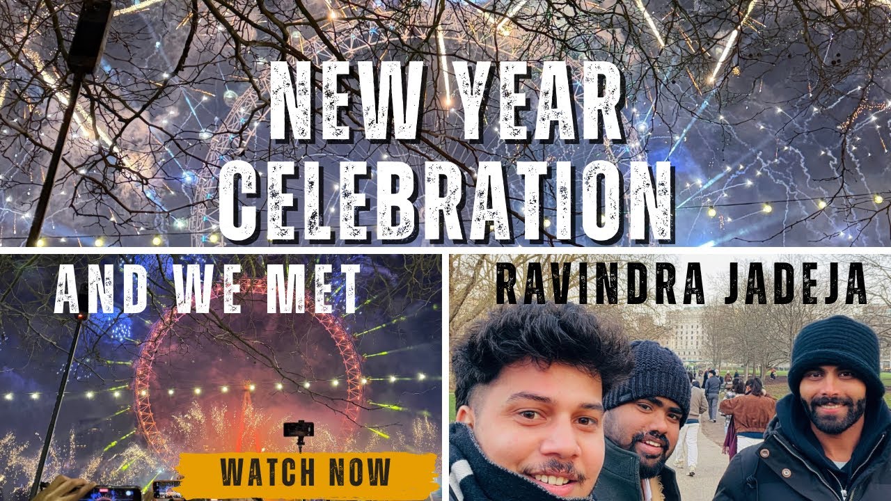 London ki New Year raat 🎆🇬🇧Aur Ravindra Jadeja se ek yaadgaar mulaqat 😉🏏✨Bas, year ban gaya! 💥