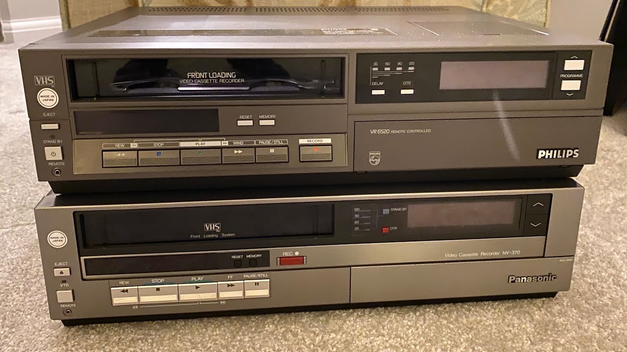 Philips VR 6520 VCR Test Rebadged Panasonic NV-370 - Retro Vintage Before & After Heads Cleaning