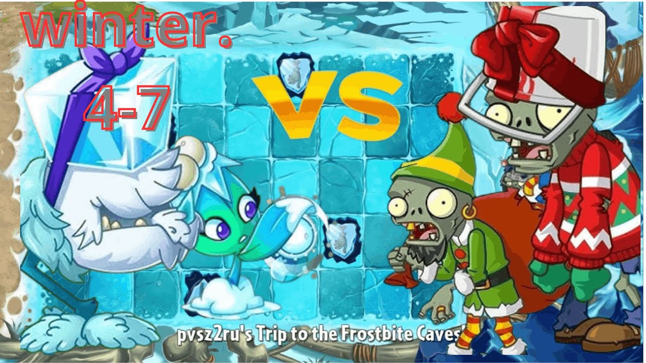 Winter level in PlantsvsZombies! I had to use warm plants or the zombies would freezeMEinstead! ❄️🌱😂